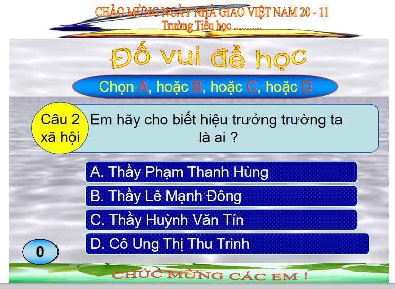 Trò chơi powerpoint Ngày 20-11