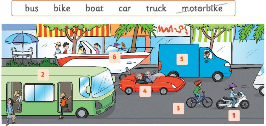 SBT tiếng Anh 2 unit 4 I go to school by bus lesson 1