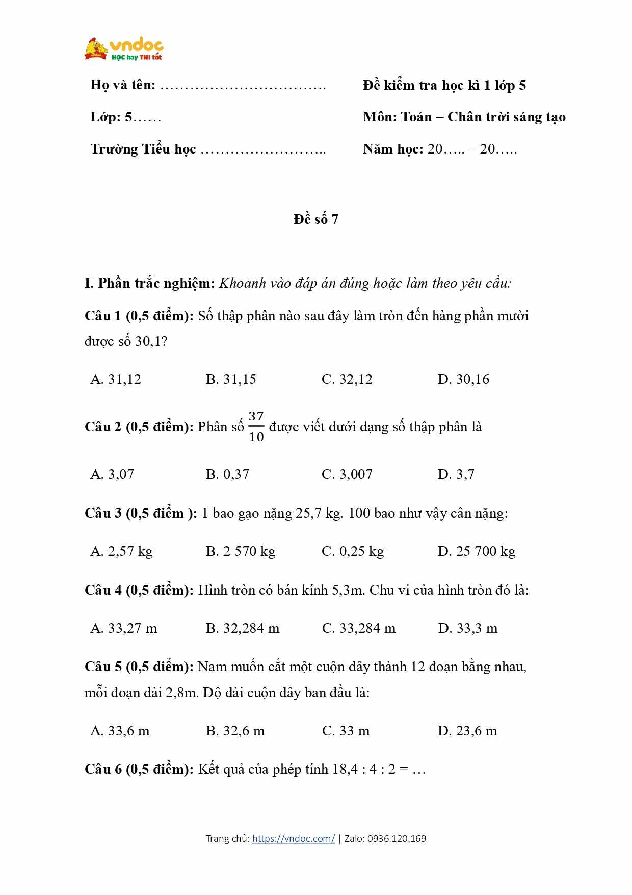 de thi cuoi hoc ki 1 toan 5 ctst de 7 page 1*647137