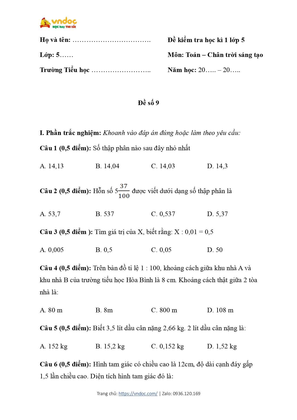 de thi cuoi hoc ki 1 toan 5 ctst de 9 page 1*647499