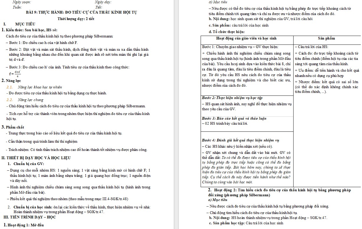 Giáo án KHTN 9 KNTT Bài 9