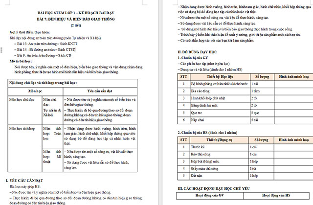 Giáo án STEM Đèn hiệu và biển báo giao thông