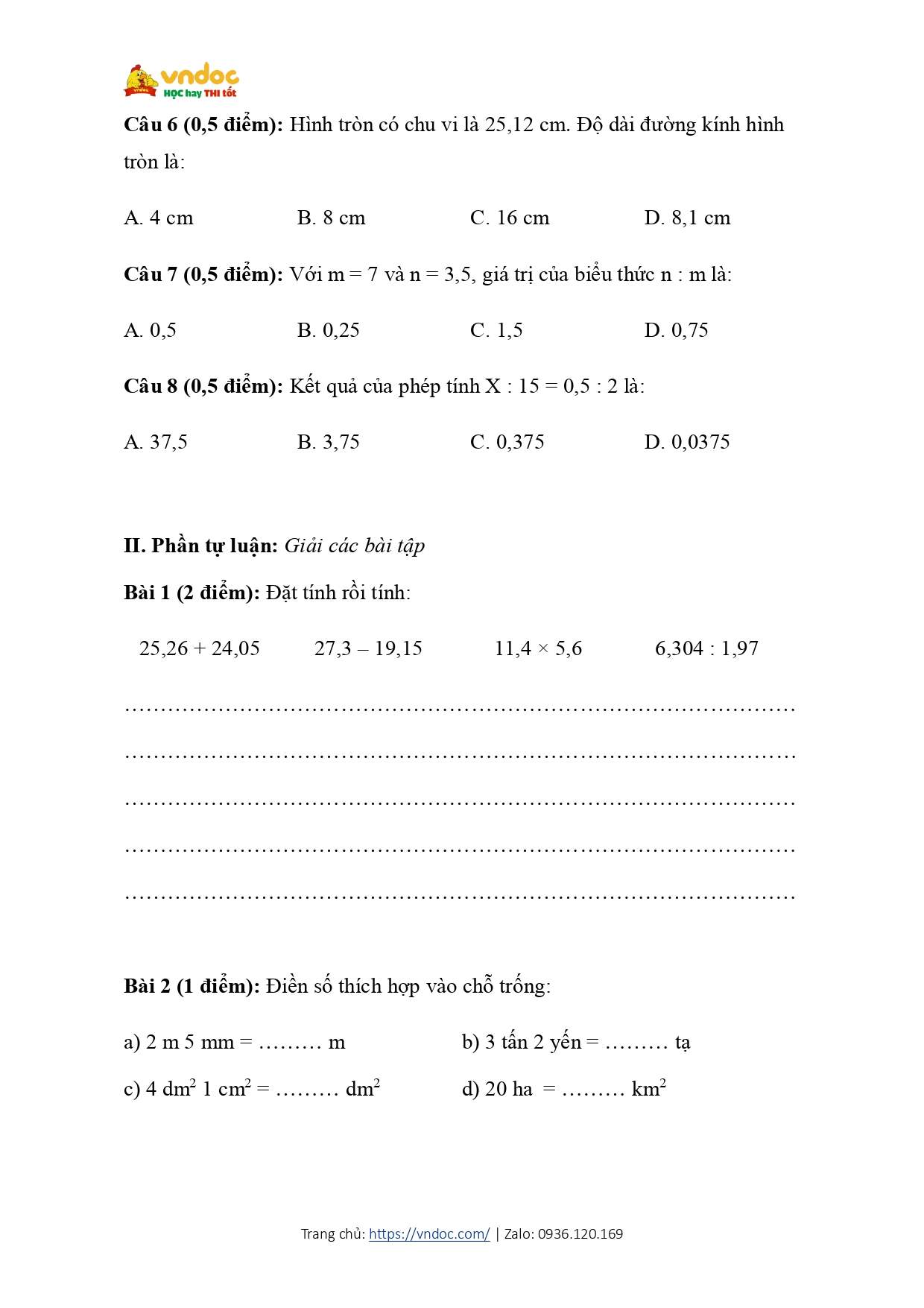 de thi cuoi hoc ki 1 toan 5 kntt de 4 page 0002*648111