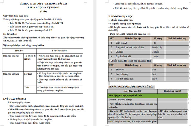 Giáo án STEM Làm bàn tay Rô-bốt