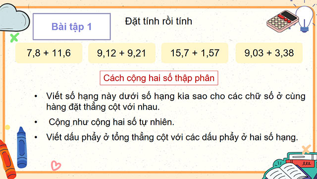 PowerPoint Toán 5 Ôn tập các phép tính với số thập phân