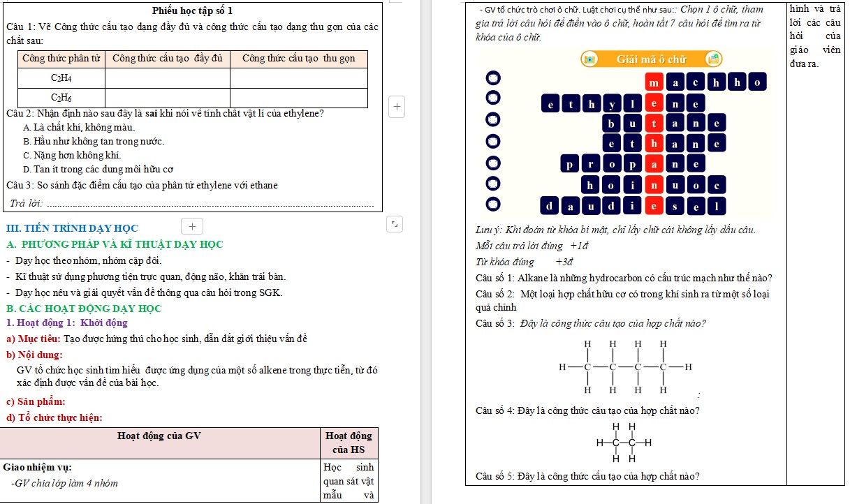 KHBD Bài 24 Khoa học tự nhiên 9 KNTT