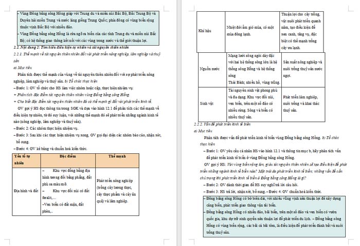 Giáo án Địa lí 9 Bài 12