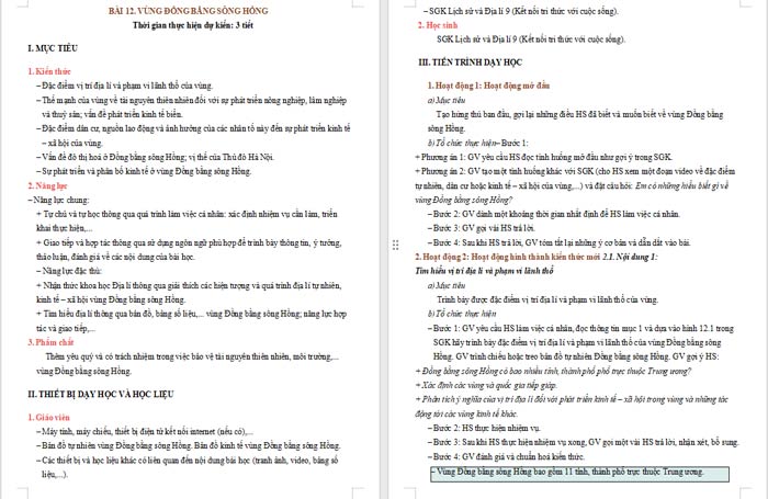 Giáo án Địa lí 9 Bài 12