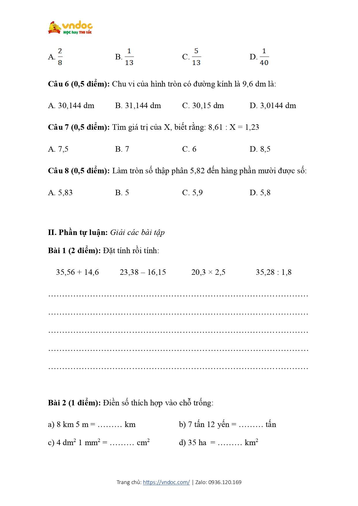 de thi cuoi hoc ki 1 toan 5 kntt de 5 page 0002*649189