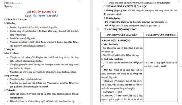 Giáo án dạy thêm Toán 5 Ôn tập số thập phân