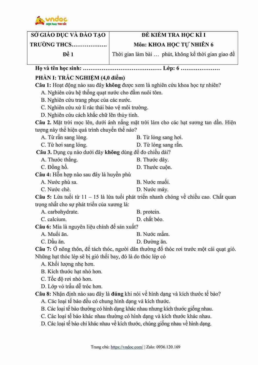 de thi hoc ki 1 khoa hoc tu nhien lop 6 ket noi tri thuc de 1 hinh anh 0 1*651436