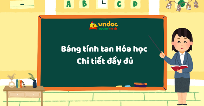 Bảng tính tan Hóa học Chi tiết đầy đủ
