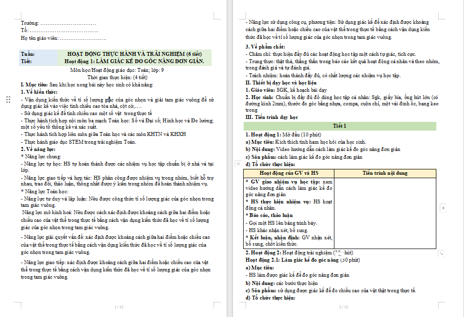 PowerPoint Toán 9 Hoạt động 1
