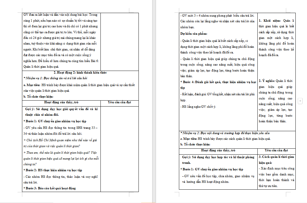 PowerPoint GDCD 9 Bài 6 Quản lí thời gian hiệu quả