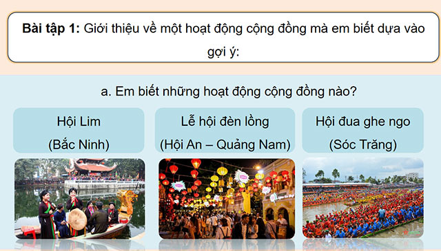 PowerPoint Tiếng Việt 5 Giới thiệu về một hoạt động cộng đồng