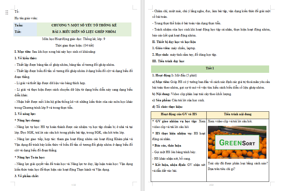 Toán 9 Bài 3: Biểu diễn số liệu ghép nhóm