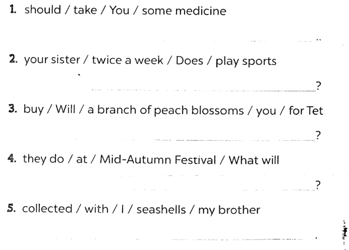 Sách bài tập tiếng Anh lớp 5 Self-check 3 Global success