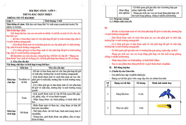 Giáo án STEM Thùng rác thân thiện
