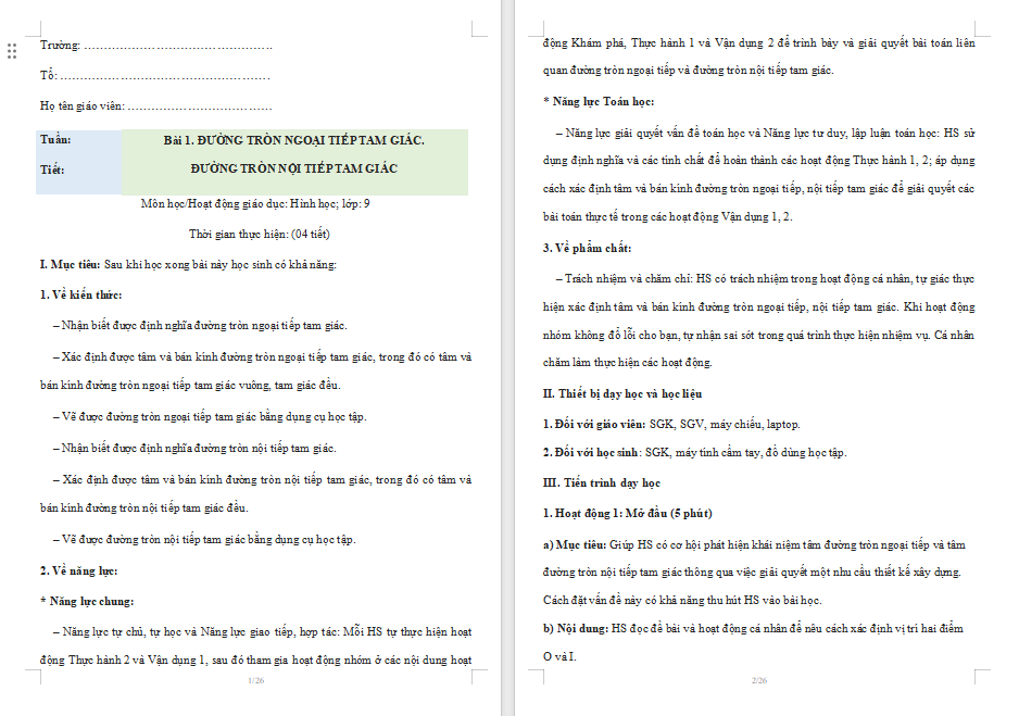 Đường tròn ngoại tiếp tam giác