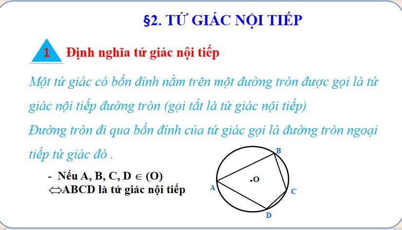 Giáo án Toán 9 Bài 2: Tứ giác nội tiếp