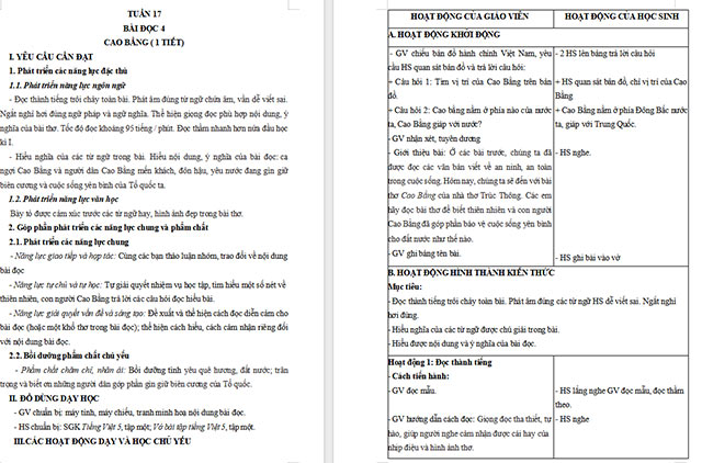 Giáo án Tiếng Việt 5 Cao Bằng