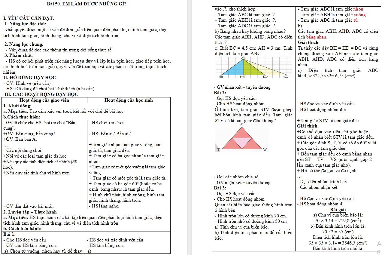 Giáo án Toán 5 CTST Bài 50