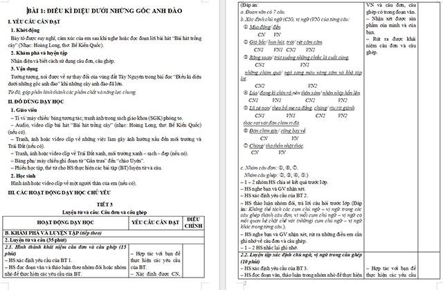 Giáo án Tiếng Việt 5 Câu đơn và câu ghép