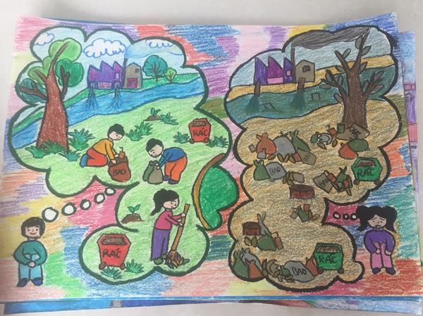 Tranh vẽ Gửi tương lai xanh