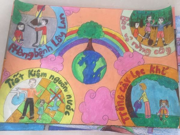 Tranh vẽ Gửi tương lai xanh