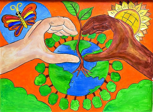 Tranh vẽ Gửi tương lai xanh