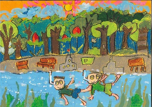 Tranh vẽ Gửi tương lai xanh