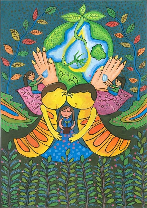 Tranh vẽ Gửi tương lai xanh