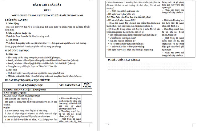 Giáo án Tiếng Việt 5 Thảo luận theo chủ đề Vì môi trường xanh