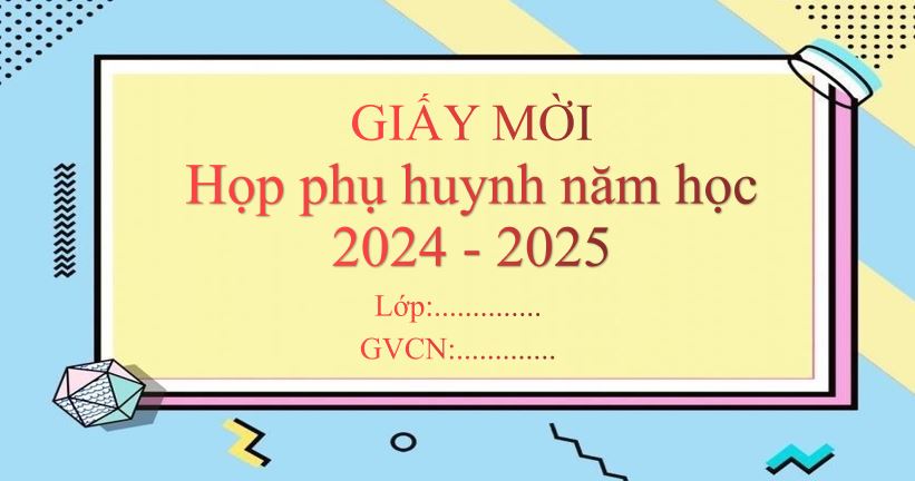 Thư mời họp phụ huynh đầu năm