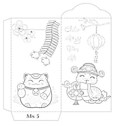 Bộ sưu tập Tranh tô màu Lì xì Tết