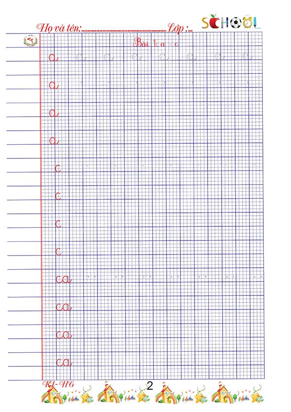 Vở tập viết lớp 1