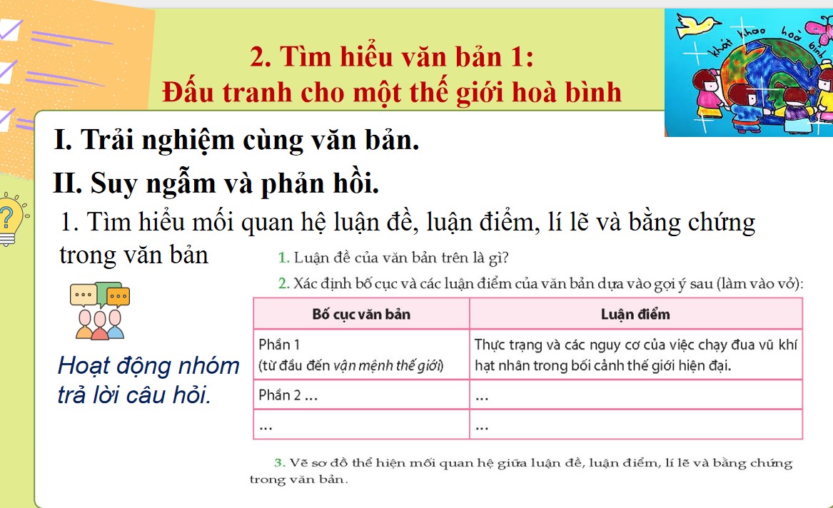 Giáo án PPT Văn 9 CTST Bài Đấu tranh cho một thế giới hoà bình
