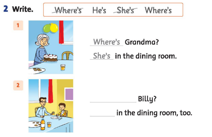 SBT tiếng Anh 2 unit 6 Where's Grandma? lesson 6