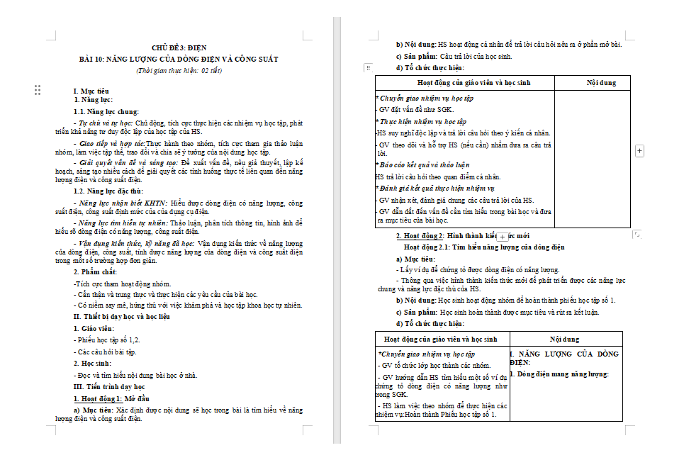 Giáo án Khoa học tự nhiên 9 Bài 10 Cánh diều