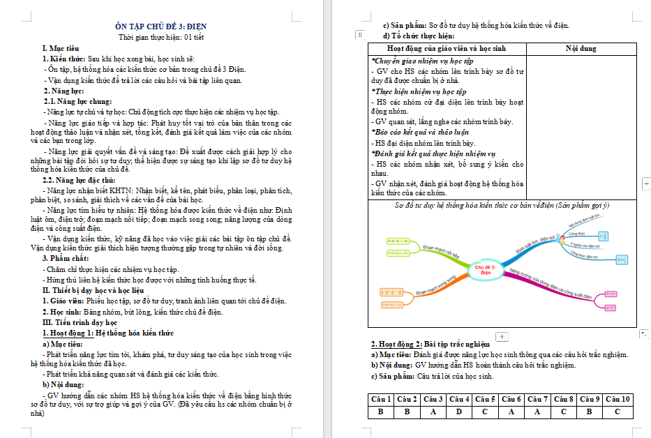 Giáo án Vật lí 9 Bài tập Chủ đề 3