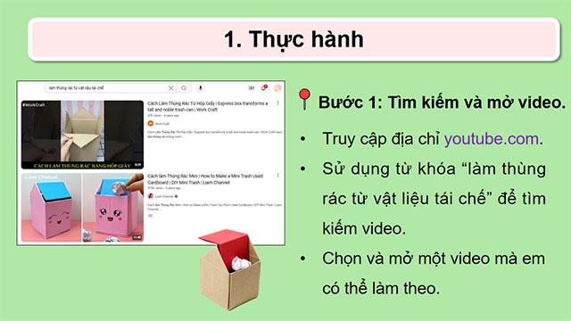PowerPoint Tin học 5 Thực hành tạo đồ dùng gia đình theo video hướng dẫn