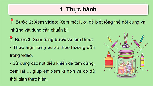 PowerPoint Tin học 5 Thực hành tạo đồ dùng gia đình theo video hướng dẫn