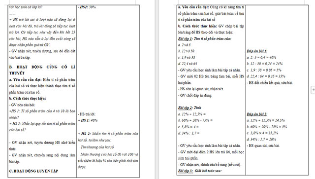 Giáo án dạy thêm Toán 5 Tìm tỉ số phần trăm của hai số