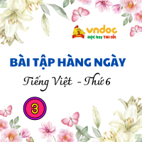 Bài tập hàng ngày Tiếng Việt lớp 3 Cánh Diều Tuần 9 Thứ 6