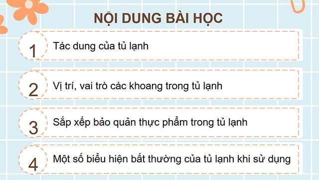 PowerPoint Công nghệ 5 Sử dụng tủ lạnh