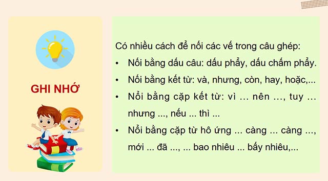 PowerPoint Tiếng Việt 5 Cách nối các vế trong câu ghép