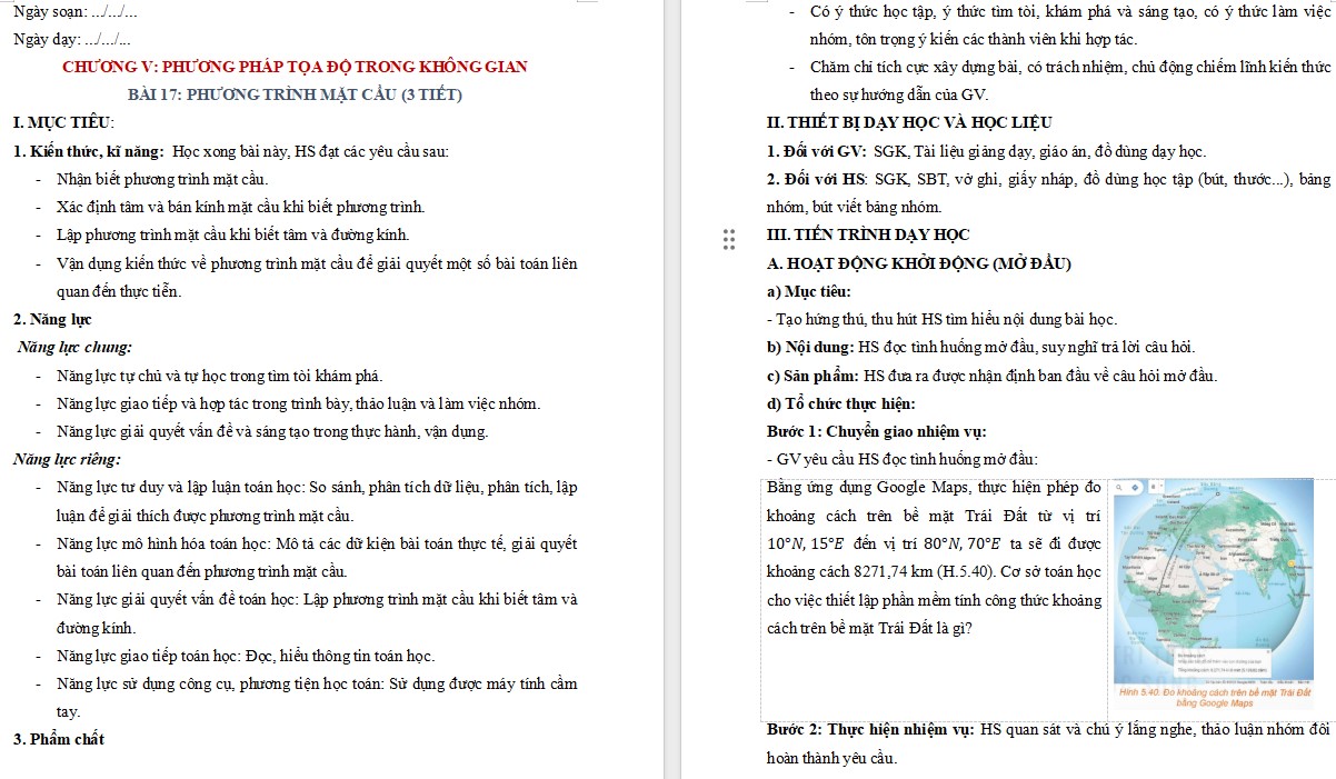 Giáo án Bài 17 Toán 12 Kết nối tri thức
