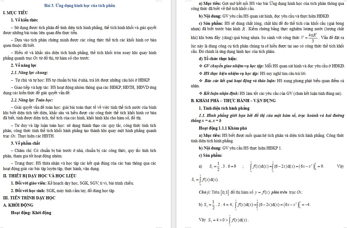 Giáo án Bài 3 Chương 4 Toán 12 Chân trời sáng tạo