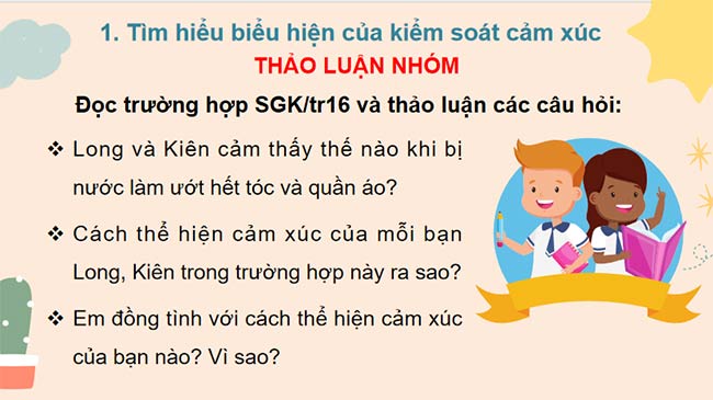 Giáo án HĐTN 7 Bài 2: Kiểm soát cảm xúc của bản thân
