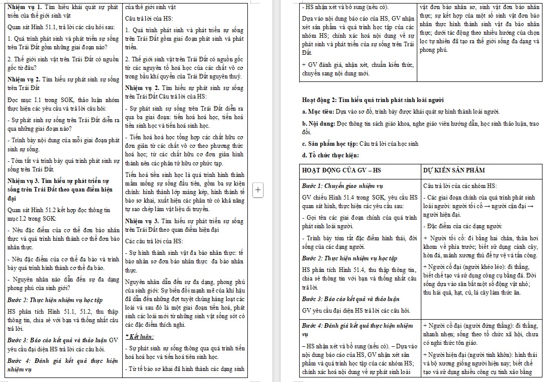 Giáo án Sinh học 9 KNTT Bài 51